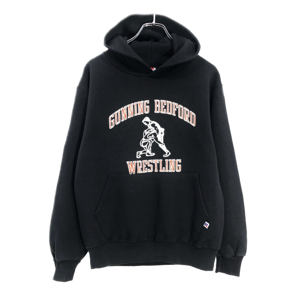 90年代 USA製 RUSSELL ATHLETIC ラッセル スウェット パーカー ブラック(メンズ M)中古 古着 V1306拍卖