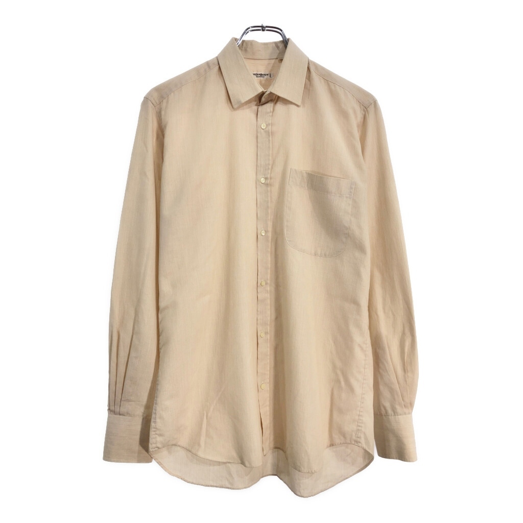 YVES SAINT LAURENT イヴ サンローラン 長袖シャツ ベージュ(メンズ 14 1/2)中古 古着 V1341拍卖