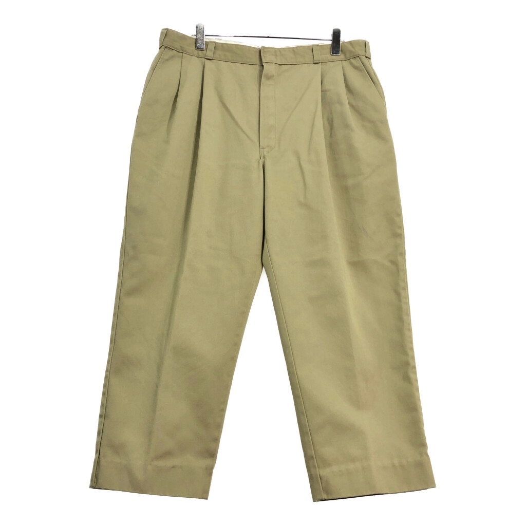80年代 USA製 Dickies ディッキーズ 874 ワークパンツ 大きいサイズ カーキ(メンズ W40 L30)中古 古着 V1379拍卖