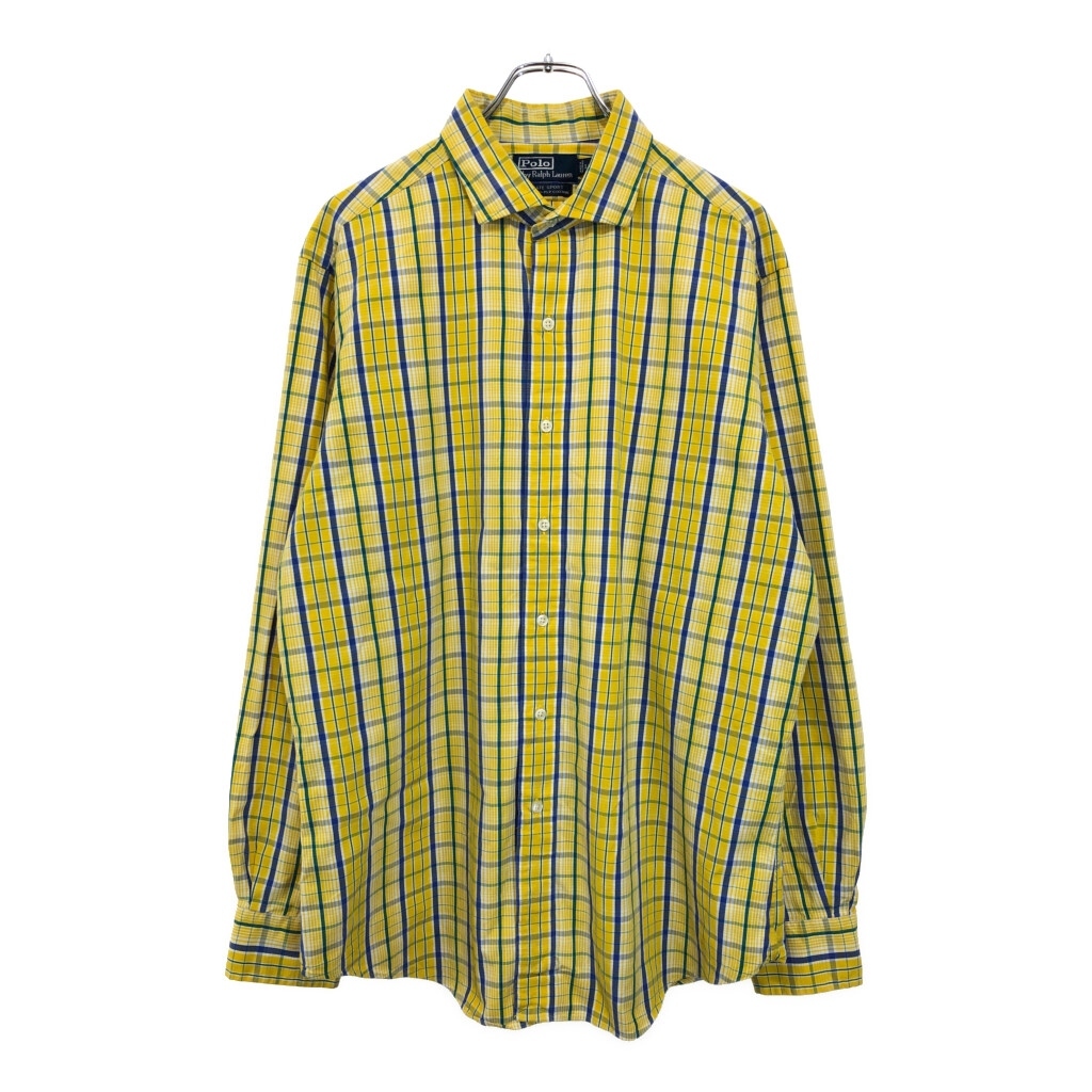 Polo by Ralph Lauren ポロ ラルフローレン ESTATE SPORT 長袖シャツ チェック イエロー(メンズ L)中古 古着 V1571拍卖