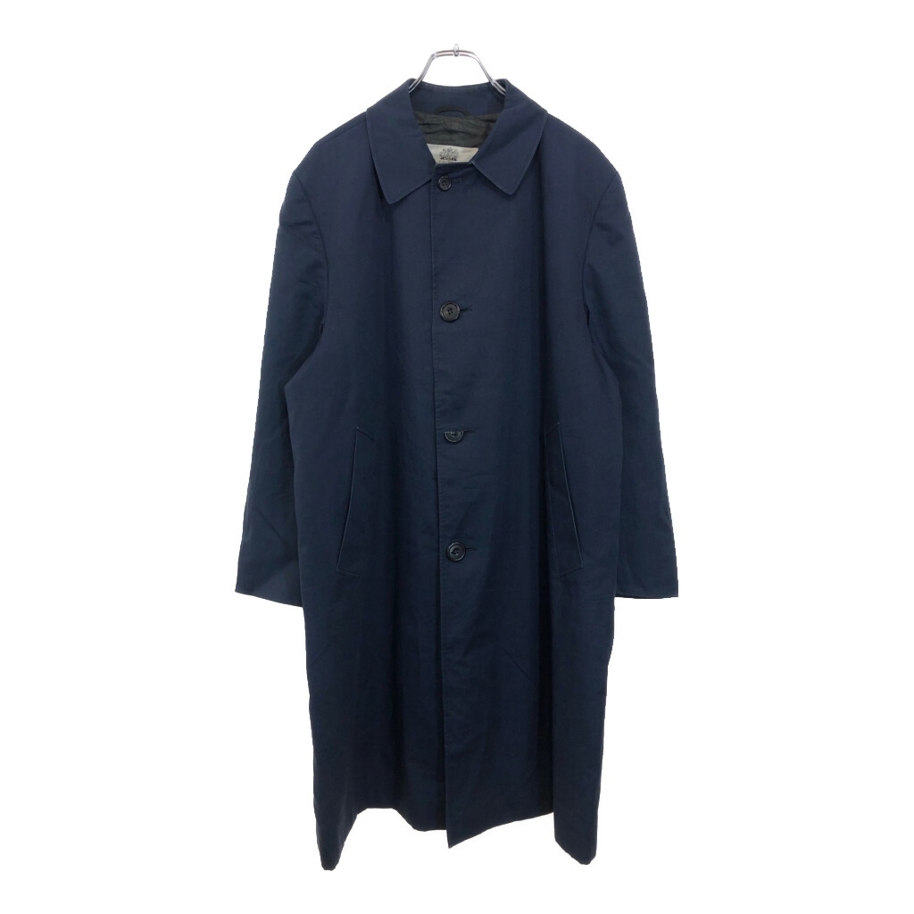 80年代 カナダ製 Aquascutum アクアスキュータム バルマカーンコート ステンカラーコート ネイビー(メンズ M相当)中古 古着 V1642拍卖