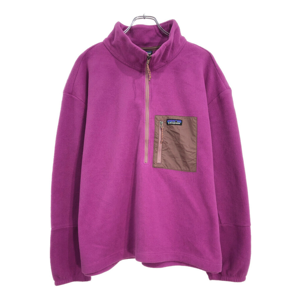 patagonia パタゴニア ハーフジップ フリースジャケット 大きいサイズ アウトドア ピンク(レディース XXL)中古 古着 V1687拍卖