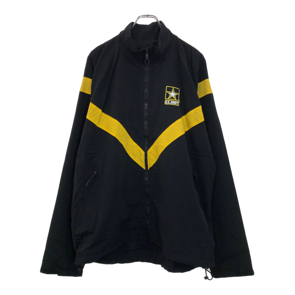 米軍実物 U.S.ARMY APFU トレーニングジャケット ミリタリー ブラック(メンズ LARGE LONG)中古 古着 V0249拍卖