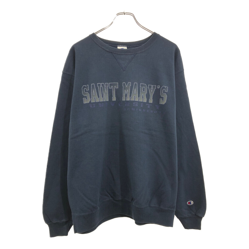 90年代 Champion チャンピオン AUTHENTIC オーセンティック スウェット カレッジ ネイビー(メンズ X-LARGE)中古 古着 V1678拍卖