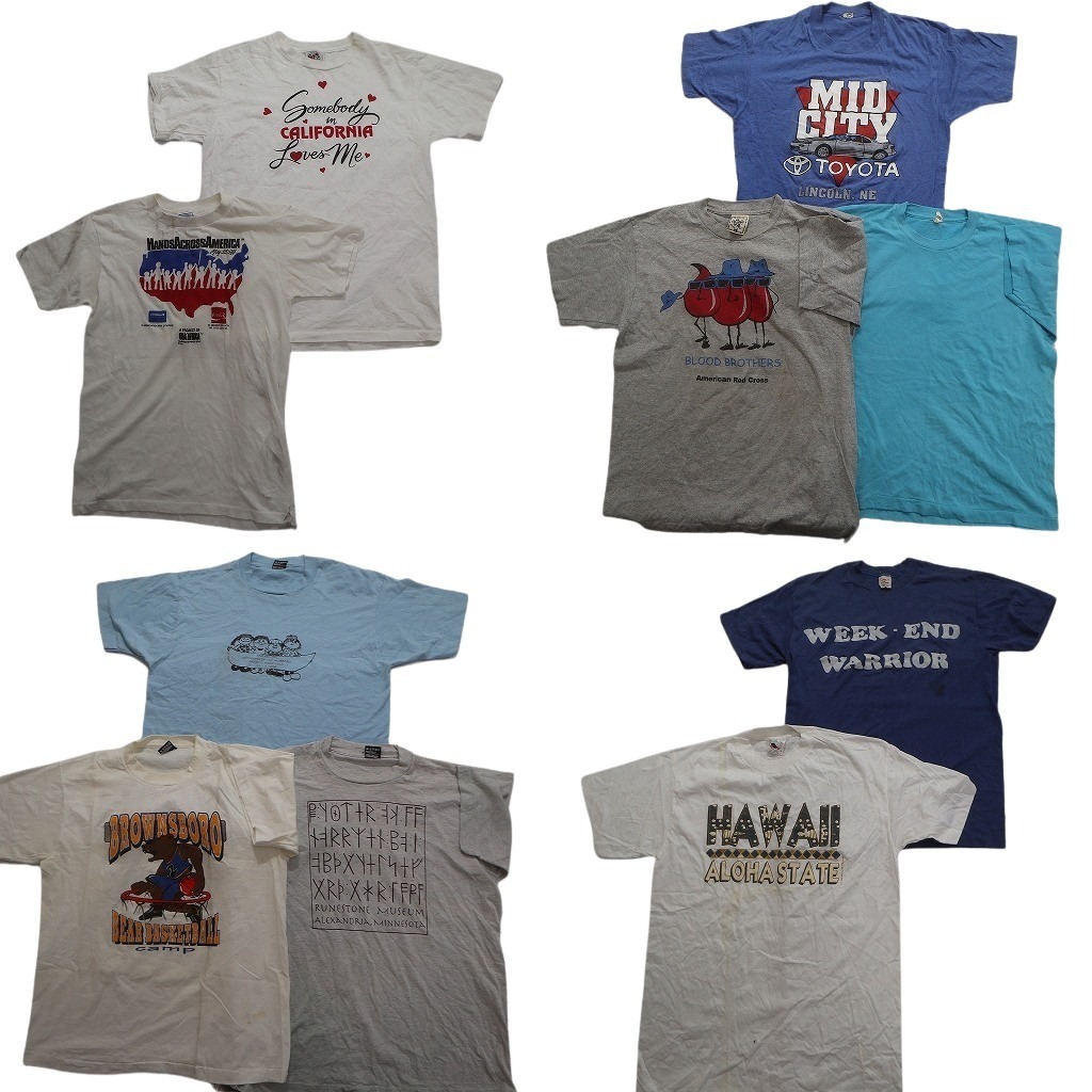 古着卸 まとめ売り 〜90s シングルステッチ オールド 半袖Tシャツ 10枚セット (メンズ L ) トヨタ カルフォルニア NC3764 1円スタート拍卖