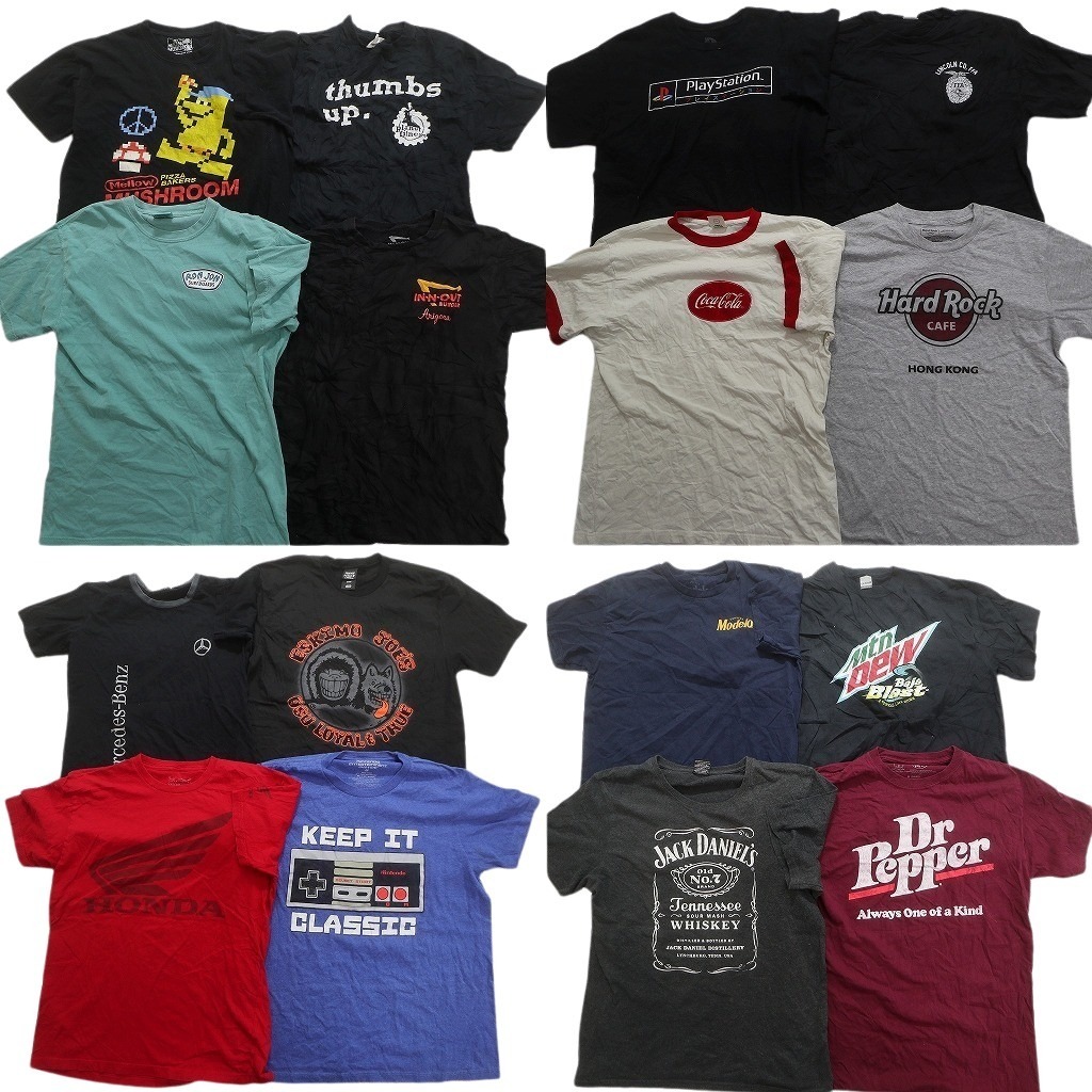 古着卸 まとめ売り 有名企業 半袖Tシャツ 16枚セット (メンズ M ) ジャックダニエルズ マウンテンデュー エスキモージョーズ 古着 NC3714拍卖