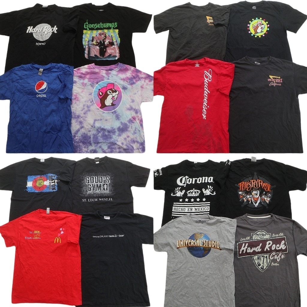 古着卸 まとめ売り 有名企業 半袖Tシャツ 16枚セット (メンズ M ) バッキーズ ペプシ コロナビール マクドナルド NC3707 1円スタート拍卖