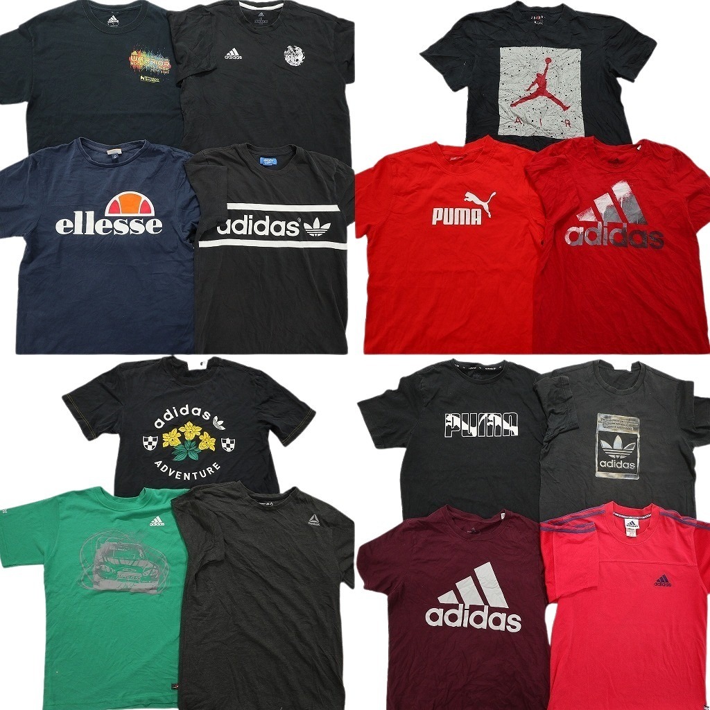 古着卸 まとめ売り スポーツブランドMIX 半袖Tシャツ 14枚セット (メンズ M ) リーボック アディダス エレッセ NC3748 1円スタート拍卖