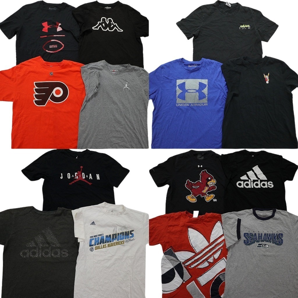 古着卸 まとめ売り スポーツブランドMIX 半袖Tシャツ 14枚セット (メンズ M /L ) アンダーアーマー アディダス カッパ NC3747 1円スタート拍卖