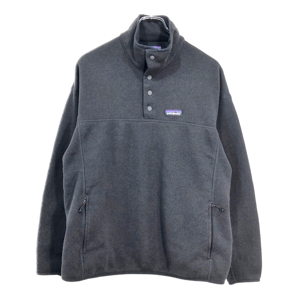 patagonia パタゴニア ハーフスナップ フリースジャケット アウトドア ブラック(レディース L)中古 古着 V4354拍卖