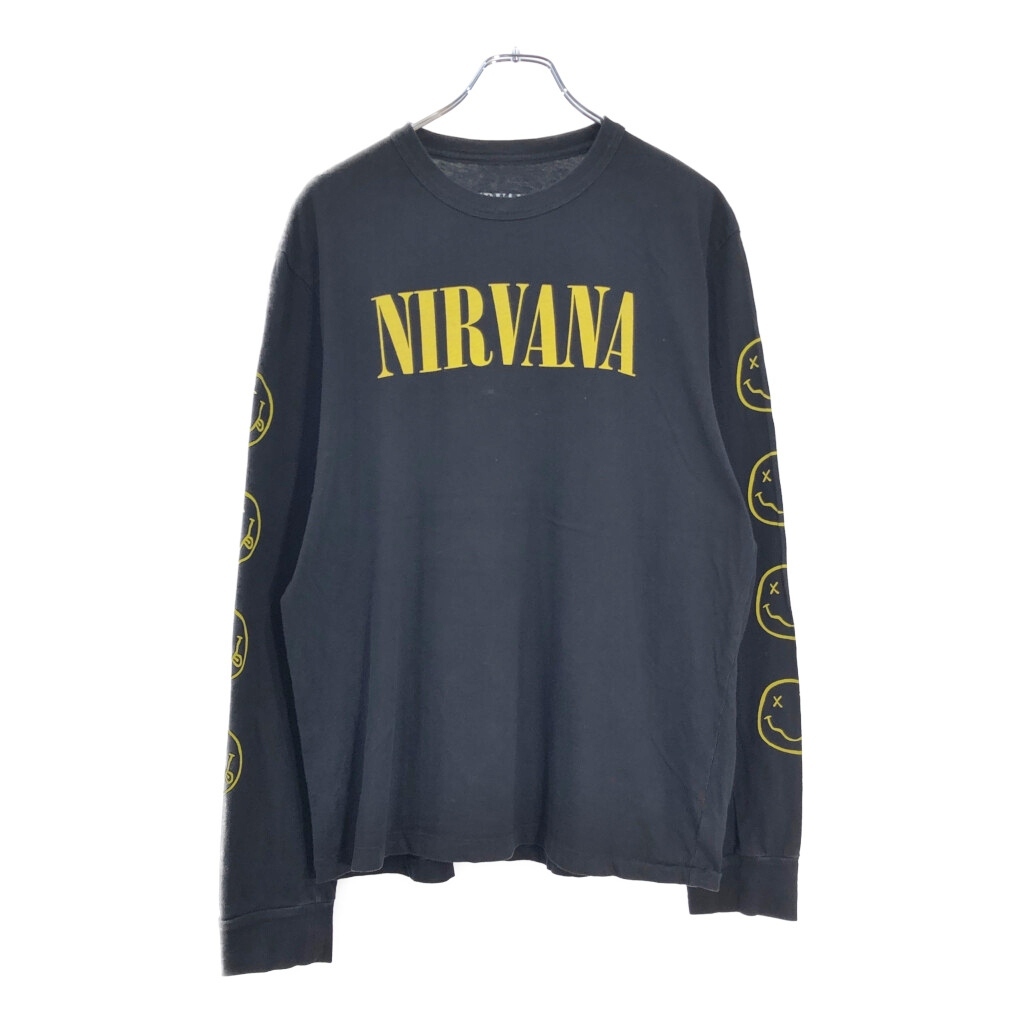 NIRVANA ニルヴァーナ 長袖Tシャツ バンド ブラック(メンズ L)中古 古着 V4519拍卖