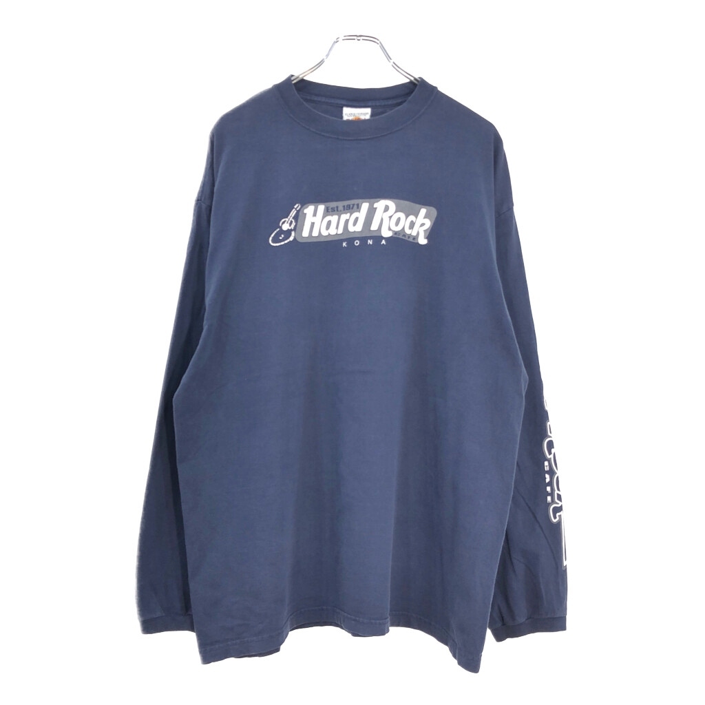90年代 USA製 Hard Rock Cafe ハードロックカフェ 長袖Tシャツ ネイビー(メンズ XL)中古 古着 V4521拍卖