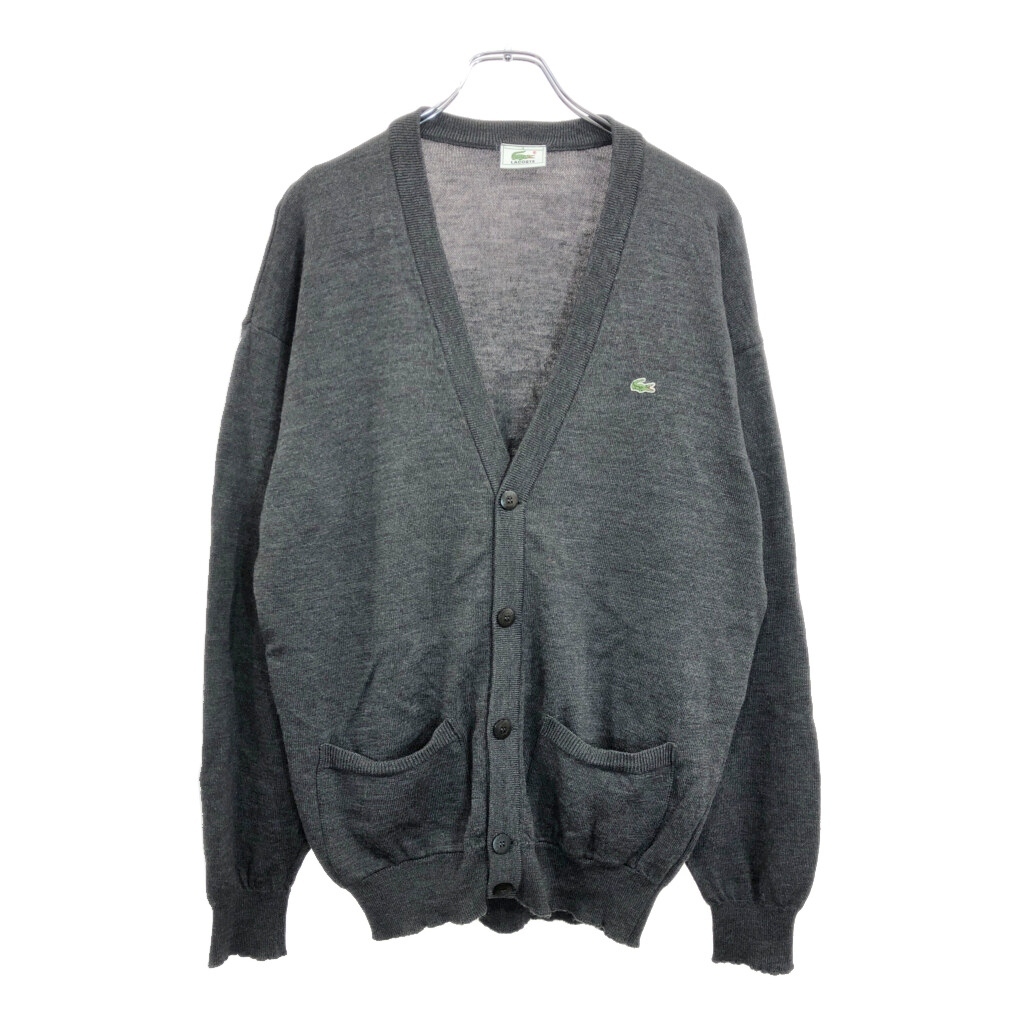 LACOSTE ラコステ ウールニット カーディガン グレー(メンズ 5)中古 古着 v4579拍卖