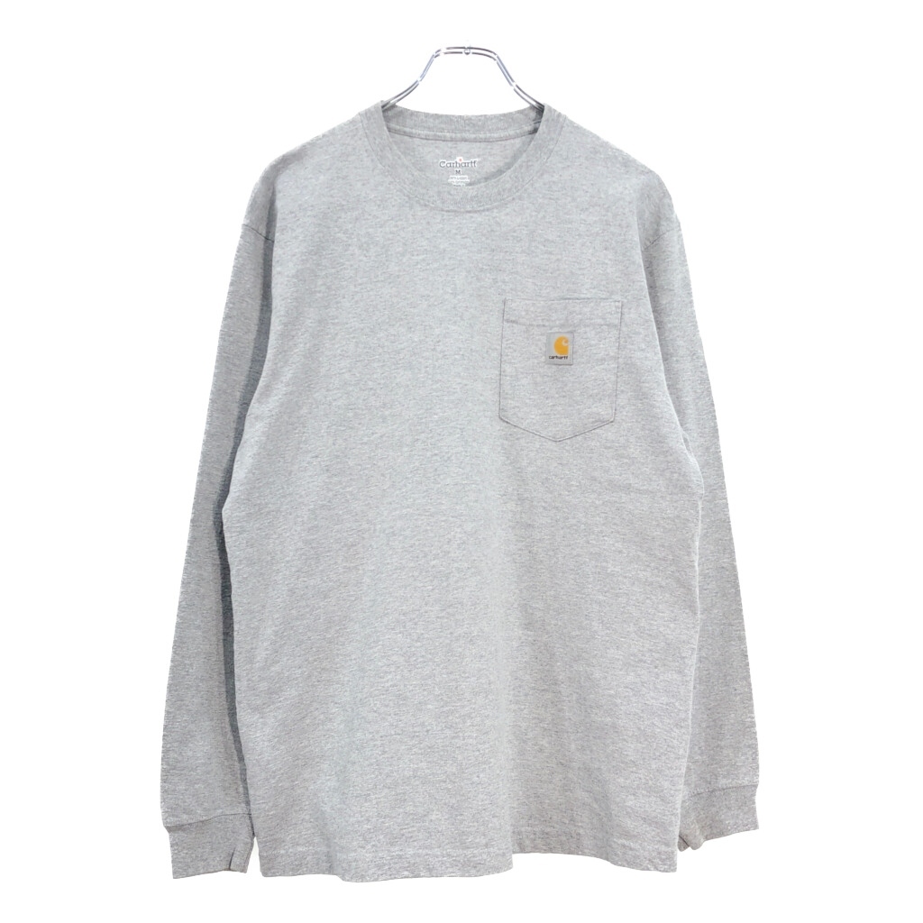 Carhartt カーハート ワンポイントロゴ 長袖ポケットTシャツ グレー(メンズ M)中古 古着 v4597拍卖