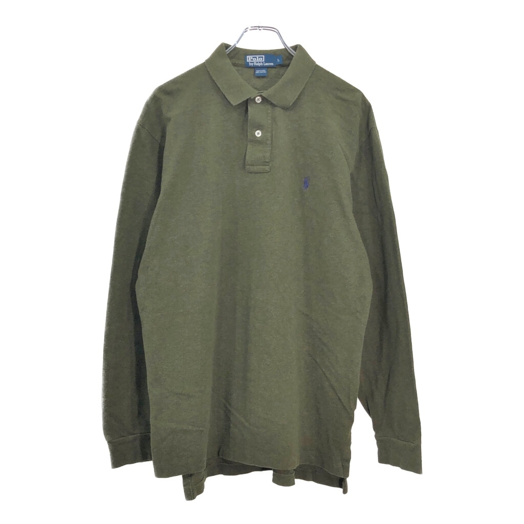 Polo by Ralph Lauren ポロ ラルフローレン 長袖ポロシャツ オリーブ(メンズ L)中古 古着 v4600拍卖