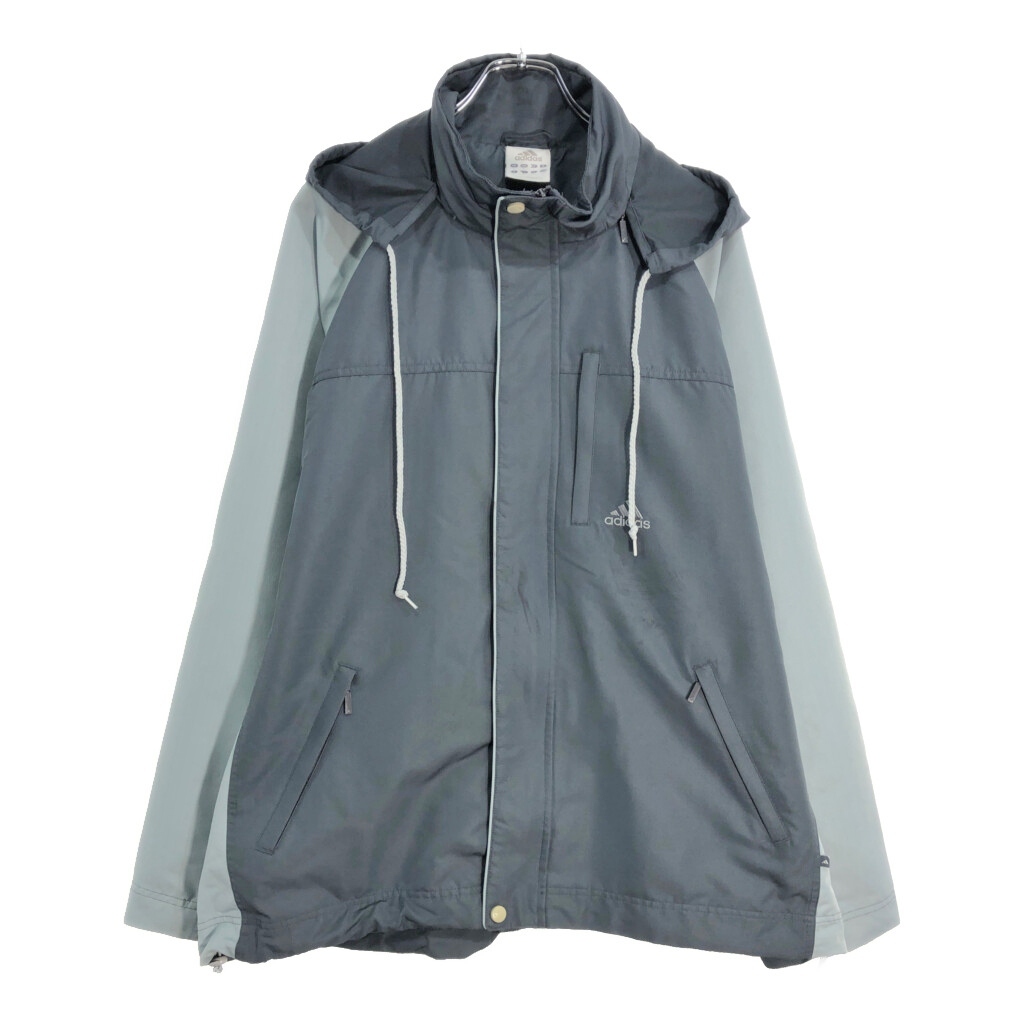 00年代 adidas アディダス ウィンドブレーカージャケット スポーツ グレー(メンズ L)中古 古着 V4687拍卖