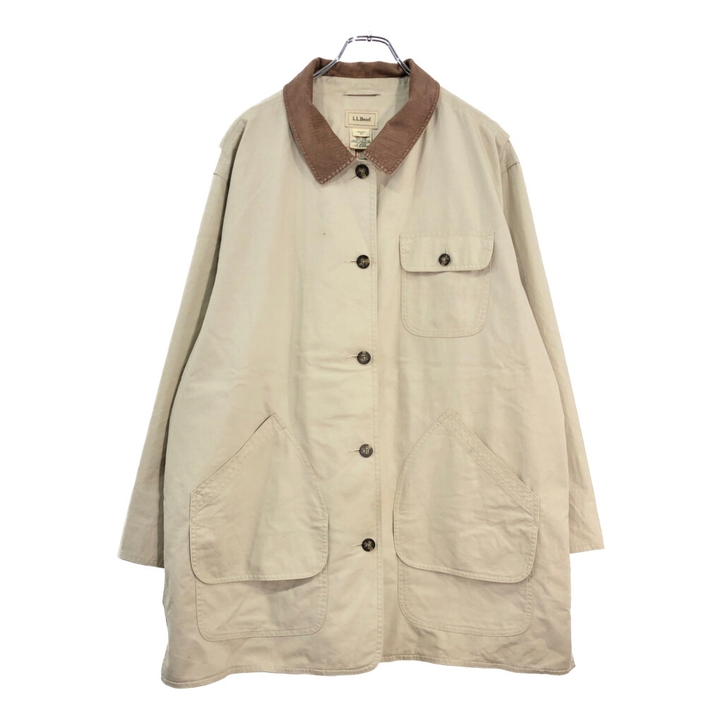 L.L.Bean エルエルビーン ハンティングコート 大きいサイズ ベージュ(レディース 2XL)中古 古着 V4704拍卖