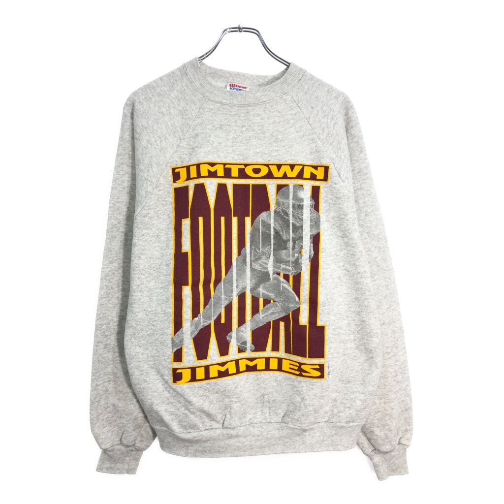 90年代 Hanes ヘインズ スウェット アメフト スクール グレー(メンズ XL)中古 古着 V4789拍卖