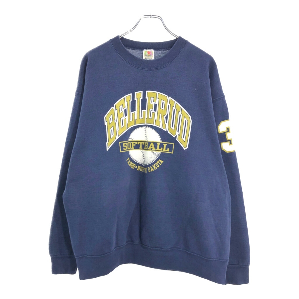 90年代 USA製 FRUIT OF THE LOOM フルーツオブザルーム スウェット ネイビー(メンズ XL)中古 古着 V4808拍卖