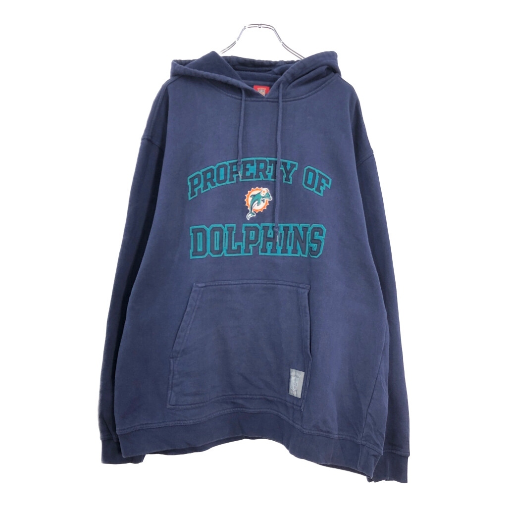 Reebok リーボック NFL マイアミ・ドルフィンズ スウェット パーカー プロチーム アメフト ネイビー(メンズ XL)中古 古着 V4861拍卖