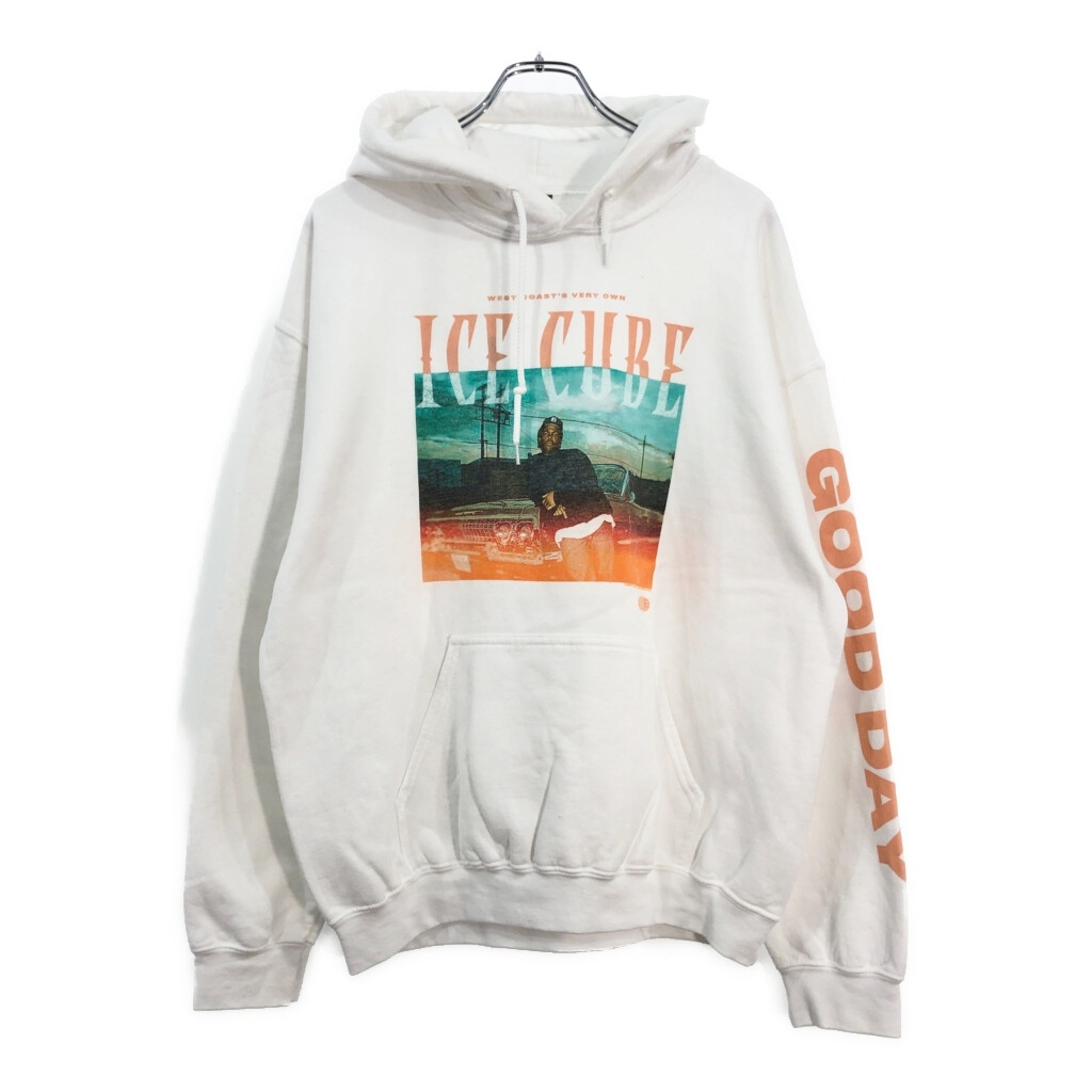 ICE CUBE アイス・キューブ スウェット パーカー ミュージシャン ホワイト(メンズ L)中古 古着 V4863拍卖