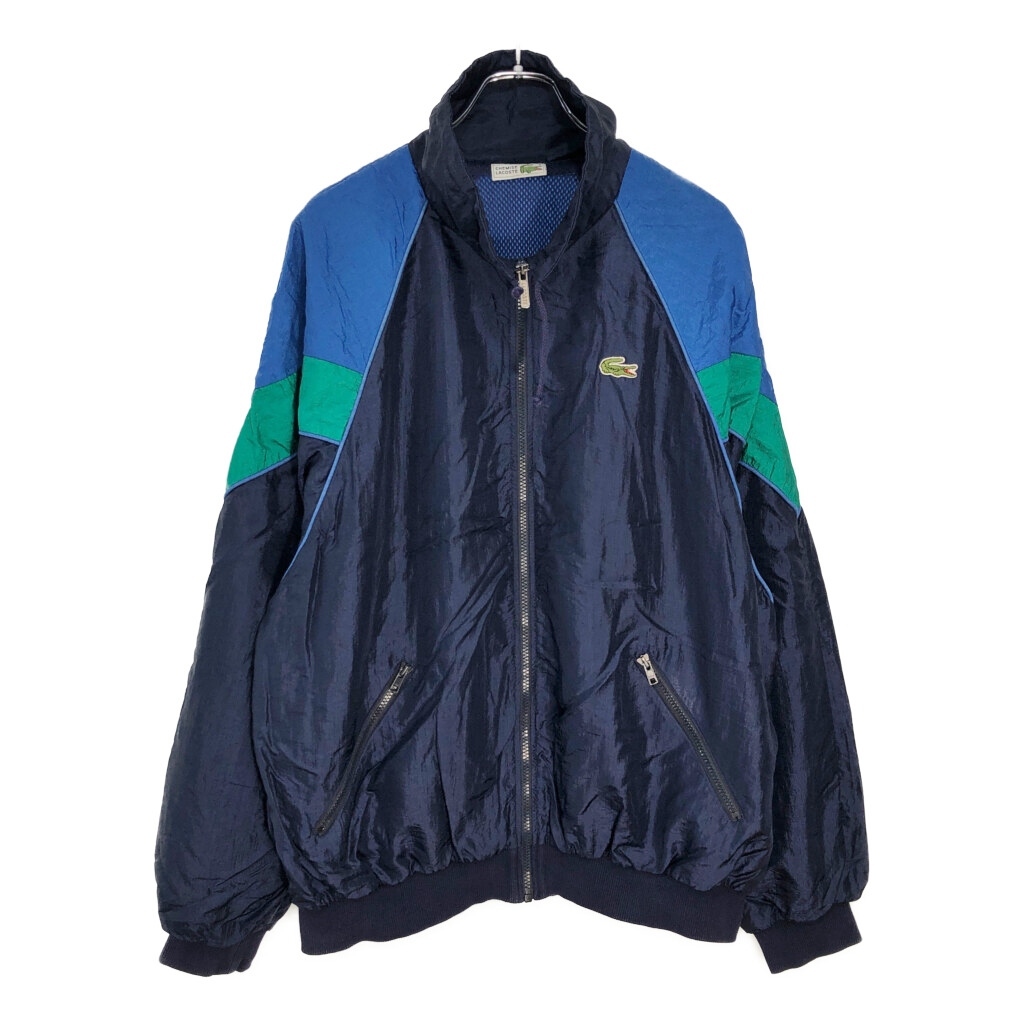 80年代 フランス製 CHEMISE LACOSTE シュミーズ ラコステ ナイロンジャケット ネイビー(メンズ 6)中古 古着 V4905拍卖