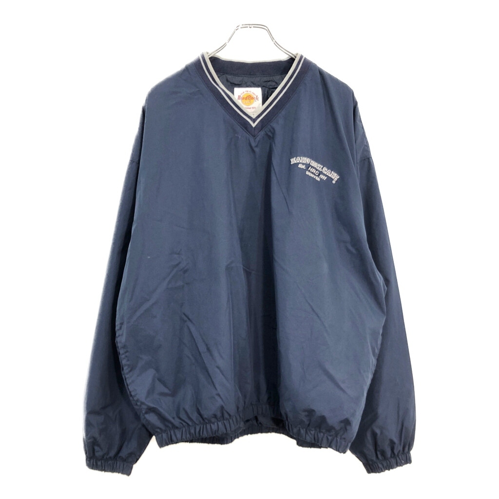 Hard Rock Cafe ハードロックカフェ Vネック プルオーバージャケット ネイビー(メンズ L)中古 古着 V4950拍卖