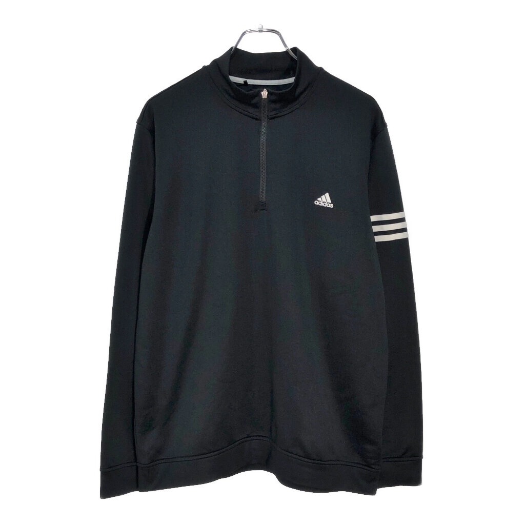 adidas アディダス ワンポイントロゴ トラックジャケット ブラック( XL)中古 古着 V4951拍卖