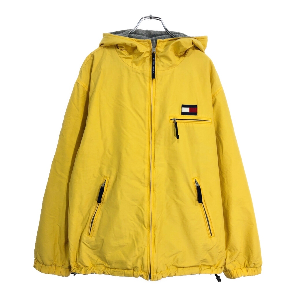 90年代 TOMMY HILFIGER トミーヒルフィガー リバーシブル マウンテンパーカー イエロー(メンズ L)中古 古着 V5377拍卖