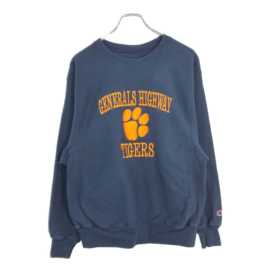 00年代 Champion チャンピオン PREMIUM REVERSE WEAVE プレミアムリバースウィーブ スウェット ネイビー(メンズ M相当)中古 古着 V5551拍卖