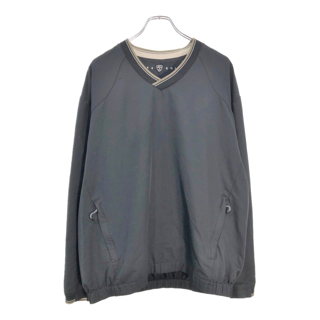 NIKE GOLF ナイキゴルフ プルオーバージャケット スポーツ ブラック(メンズ L)中古 古着 V5675拍卖