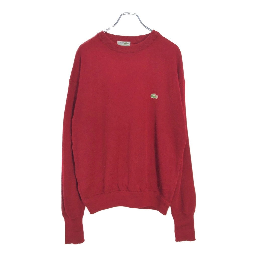 CHEMISE LACOSTE シュミーズ ラコステ モックネック アクリルニット セーター ワインレッド(メンズ 5)中古 古着 V5693拍卖
