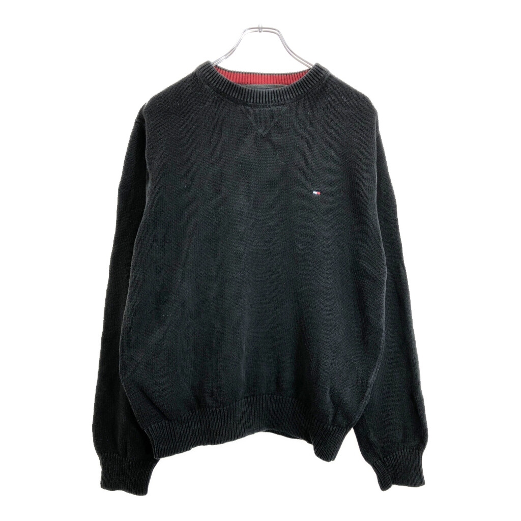 TOMMY HILFIGER トミーヒルフィガー コットンニット セーター ブラック(メンズ M)中古 古着 V5774拍卖