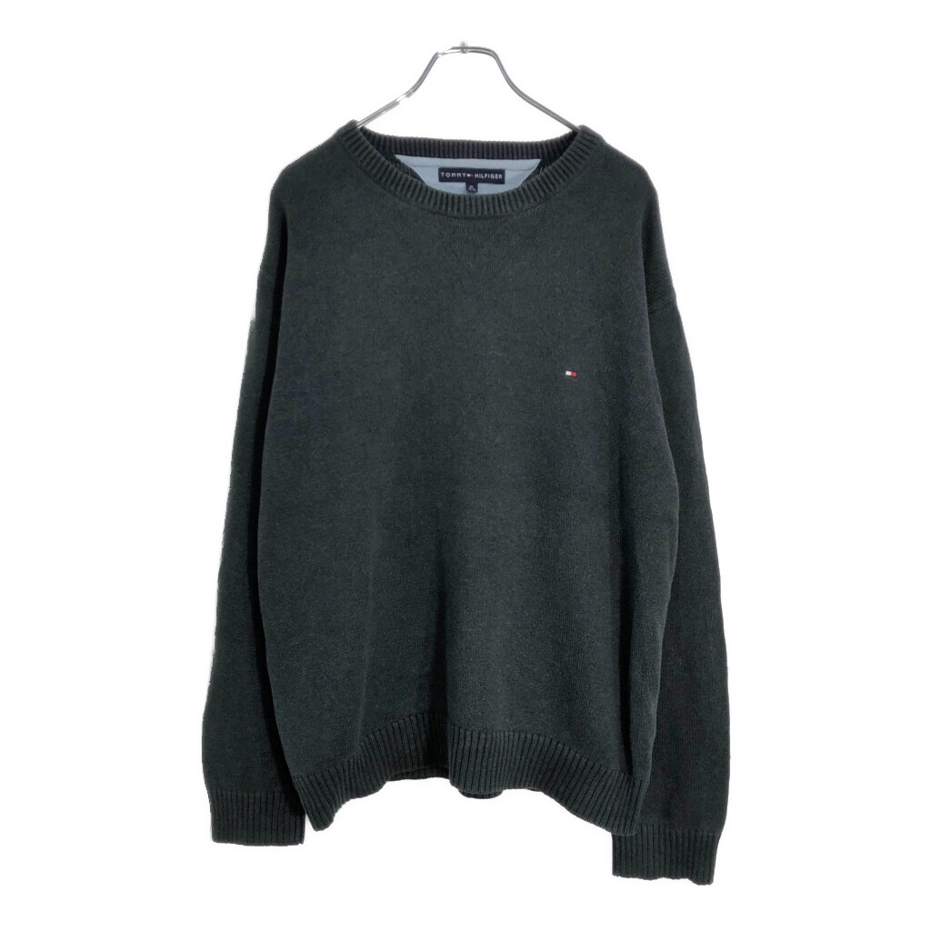 TOMMY HILFIGER トミーヒルフィガー コットンニット セーター グレー(メンズ XL)中古 古着 V5778拍卖