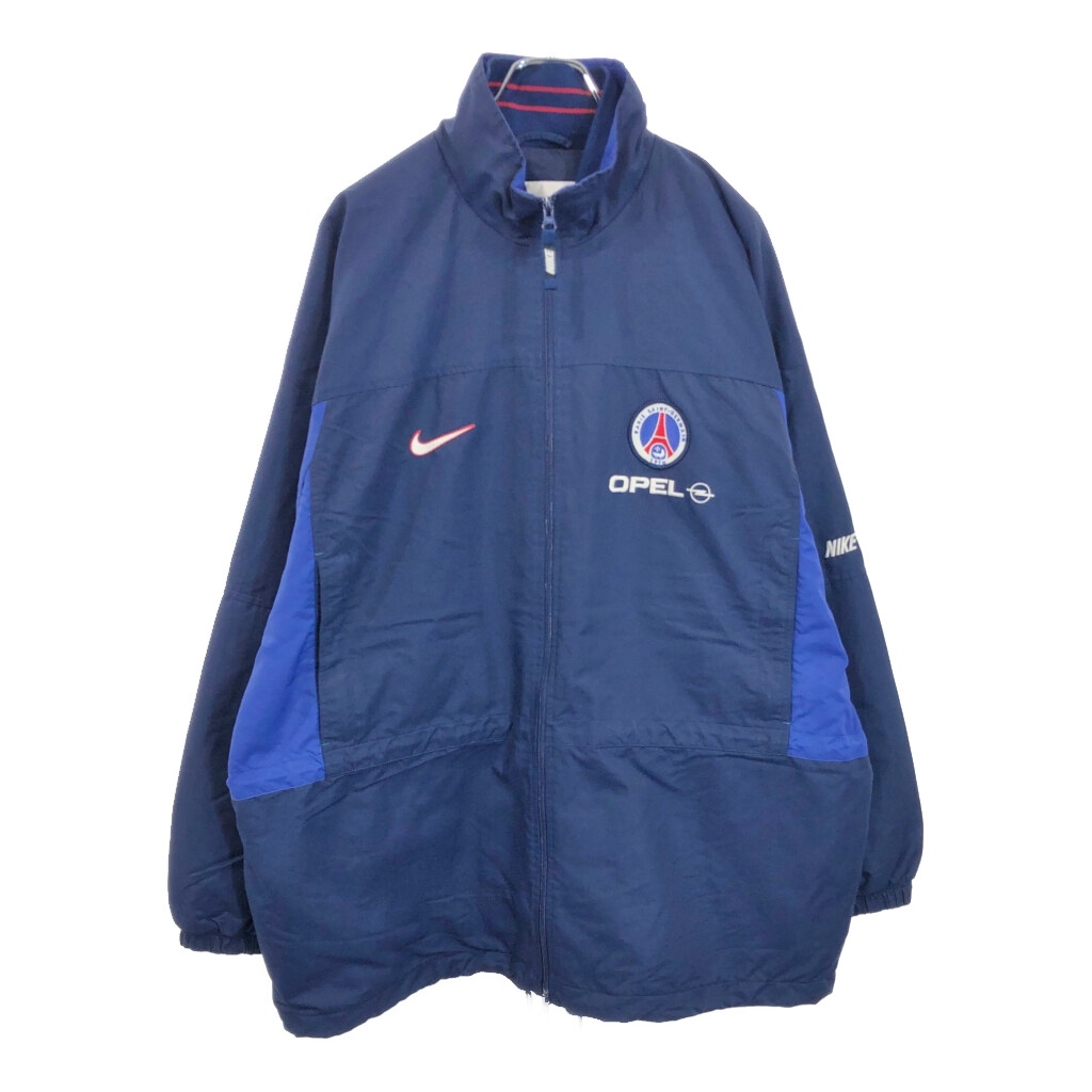 90年代 NIKE ナイキ パリ・サンジェルマンFC ナイロンジャケット プロチーム サッカー スポーツ ネイビー(メンズ XL)中古 古着 V5829拍卖