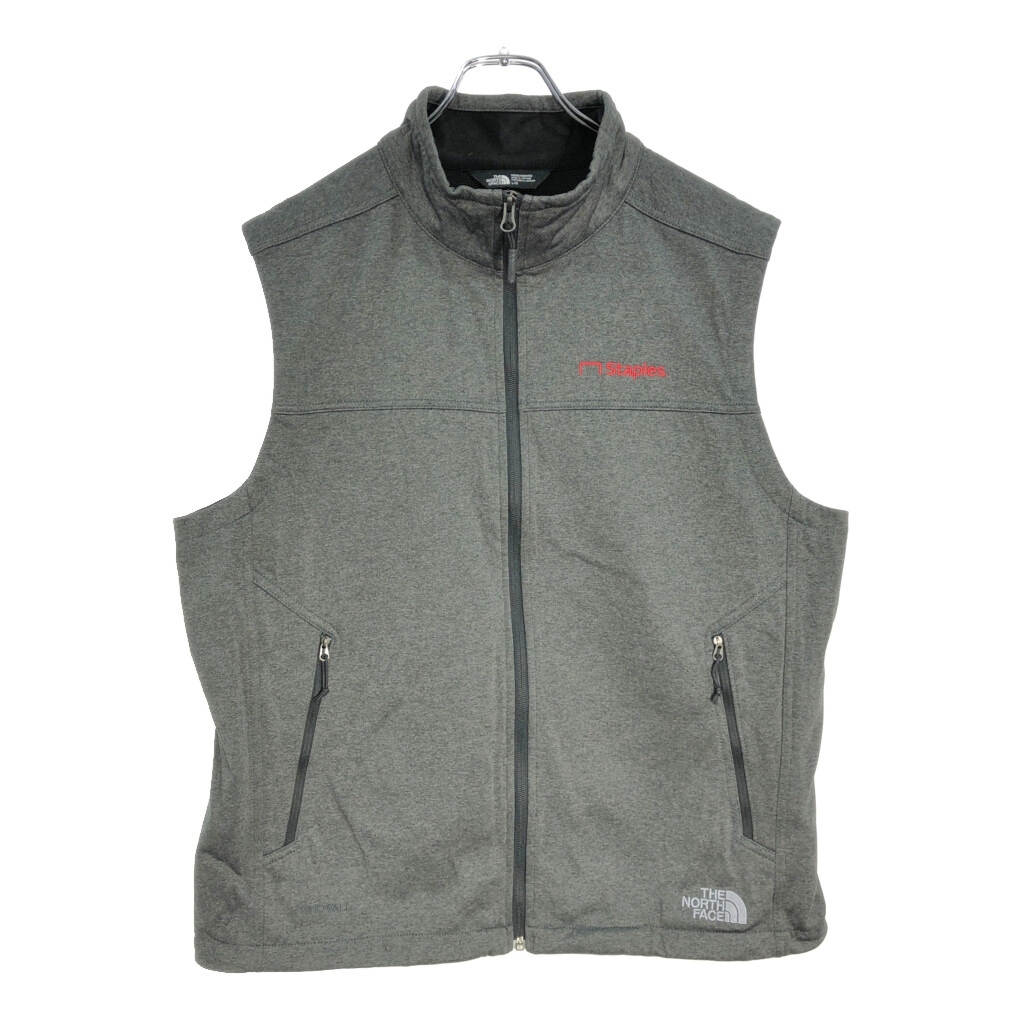 THE NORTH FACE ノースフェイス ソフトシェルベスト アウトドア 企業ロゴ グレー(メンズ L)中古 古着 V6264拍卖