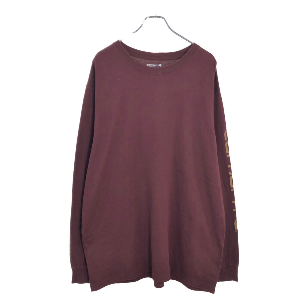 Carhartt カーハート 長袖Tシャツ ワインレッド(メンズ XL)中古 古着 V6417拍卖