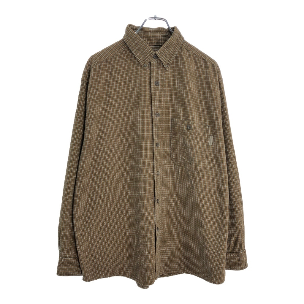WOOLRICH ウールリッチ ボタンダウンシャツ アウトドア チェック ブラウン(メンズ L)中古 古着 V6436拍卖