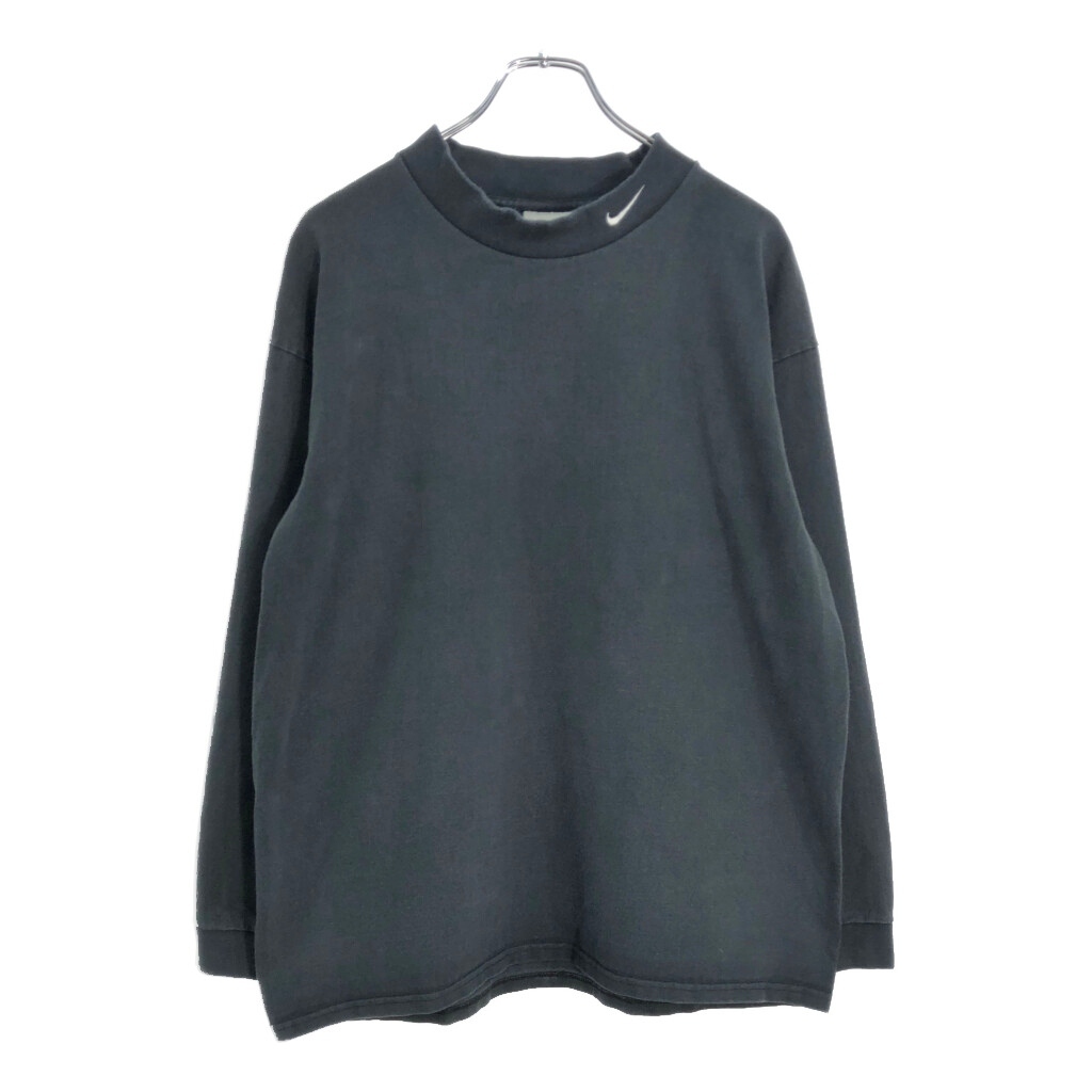 00年代 NIKE ナイキ モックネック 長袖Tシャツ スポーツ ブラック(メンズ L)中古 古着 V6447拍卖