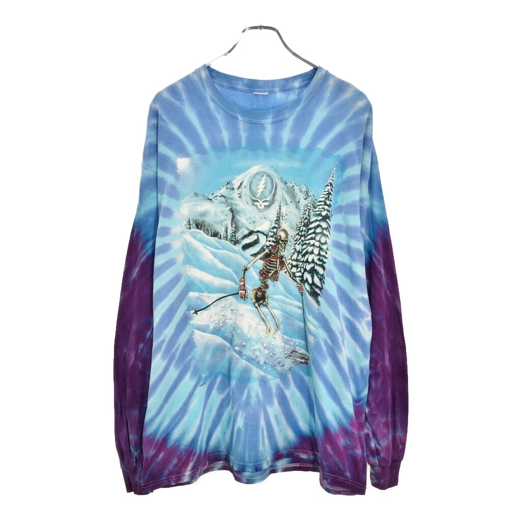 GRATEFUL DEAD グレイトフル・デッド 長袖Tシャツ バンド タイダイ ライトブルー(メンズ L相当)中古 古着 V6464拍卖