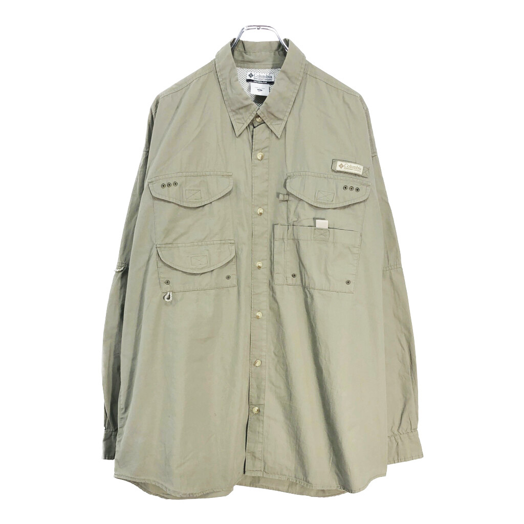 Columbia コロンビア PFG フィッシングシャツ アウトドア カーキ(メンズ XL)中古 古着 V6472拍卖