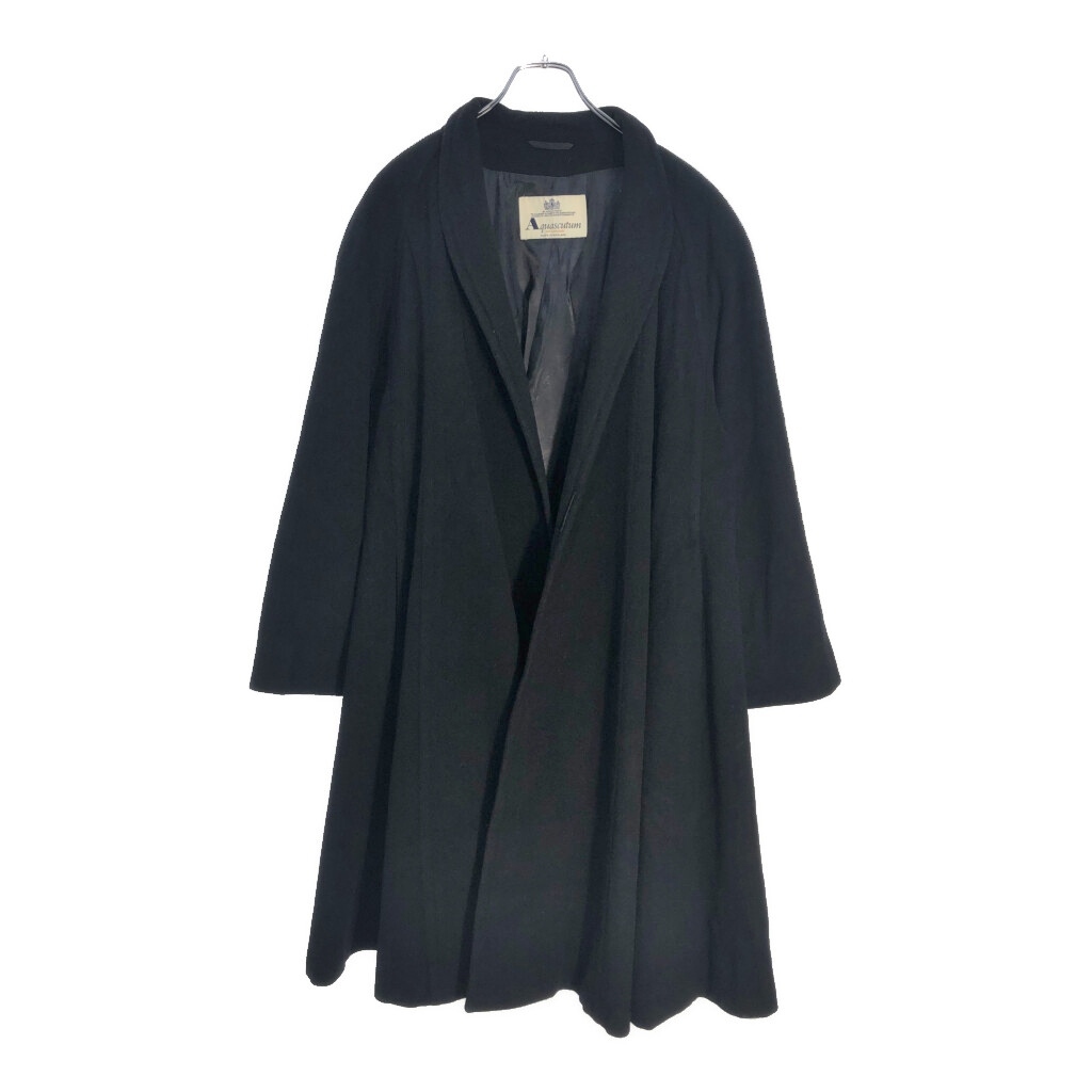イングランド製 Aquascutum アクアスキュータム カシミヤ混 ガウンコート ブラック(レディース 12 REG)中古 古着 V6479拍卖