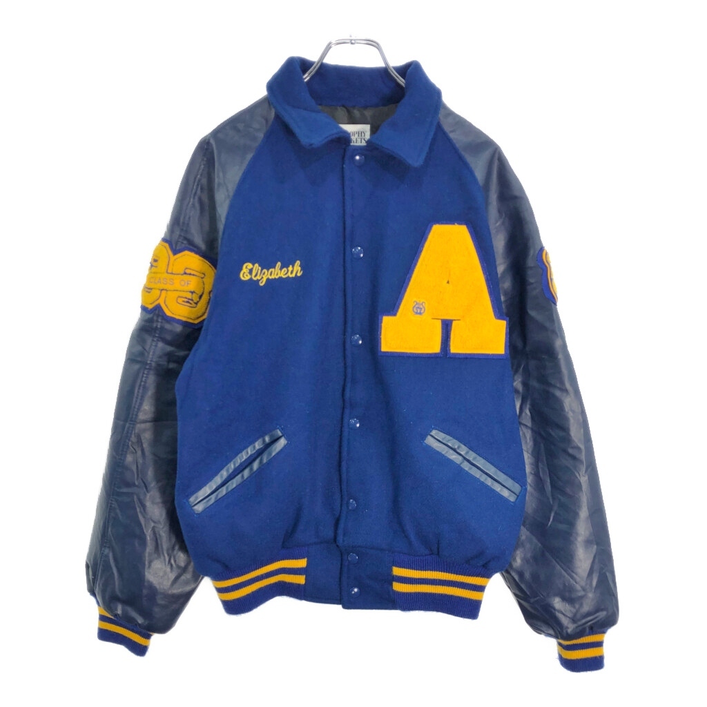 90年代 USA製 TROPHY JACKETS アワードジャケット ブルー(メンズ L)中古 古着 V6500拍卖