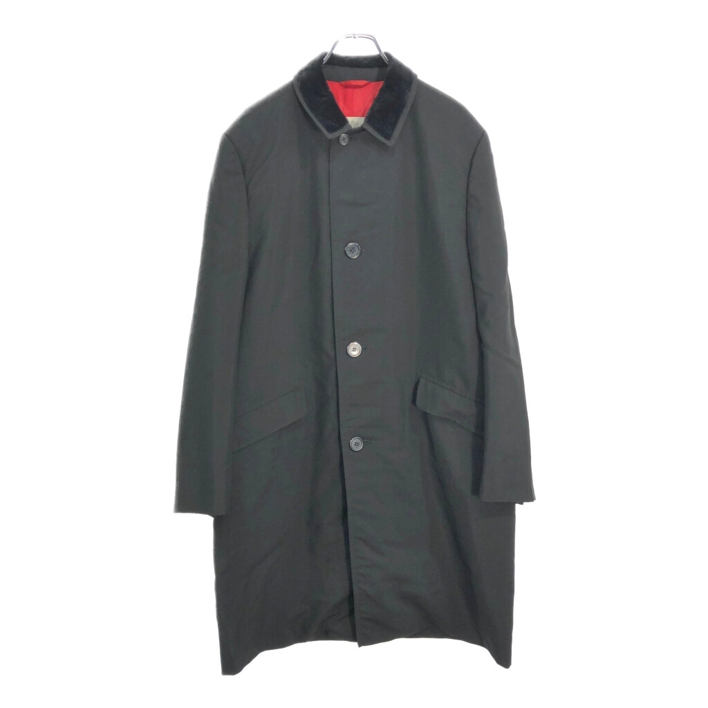 70年代 カナダ製 Aquascutum アクアスキュータム バルマカーンコート ブラック(メンズ 40 R)中古 古着 V6511拍卖
