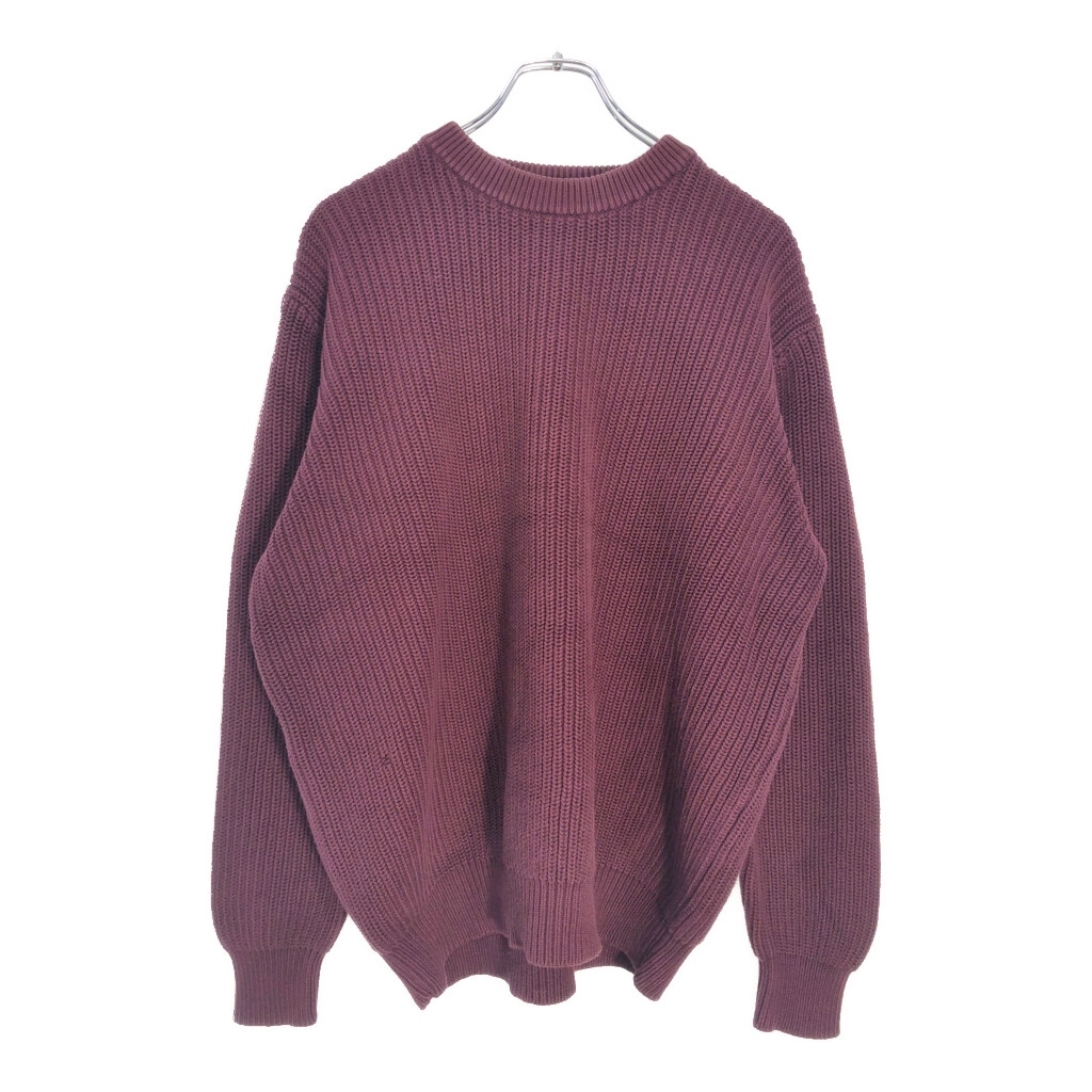 L.L.Bean エルエルビーン コットンニットセーター アウトドア ワインレッド(メンズ XL)中古 古着 V6647拍卖