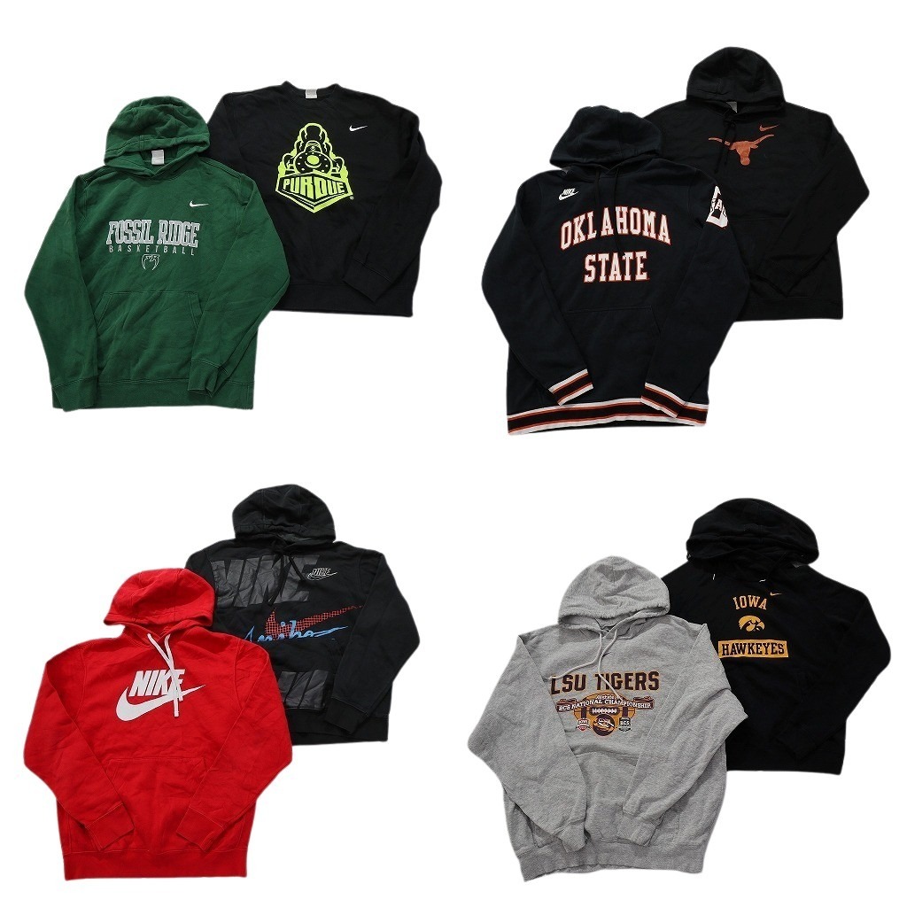 古着卸 まとめ売り ナイキ NIKE スウェット 8枚セット (メンズ M ) クルーネック オクラホマ テキサス 中古 古着 NC4097拍卖