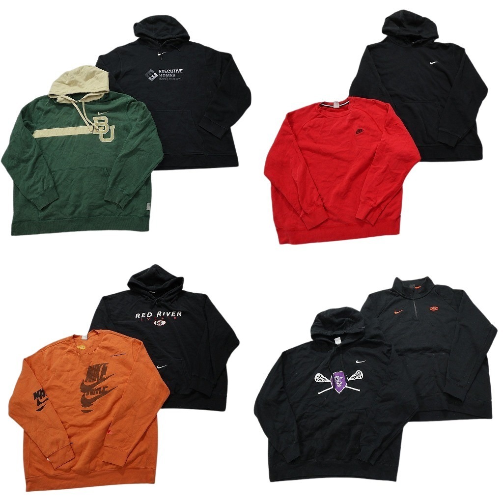 古着卸 まとめ売り ナイキ NIKE スウェット 8枚 (メンズ 2XL ) ハーフジップ クルーネック ワンポイント スウォッシュ 中古 古着 NC4087拍卖
