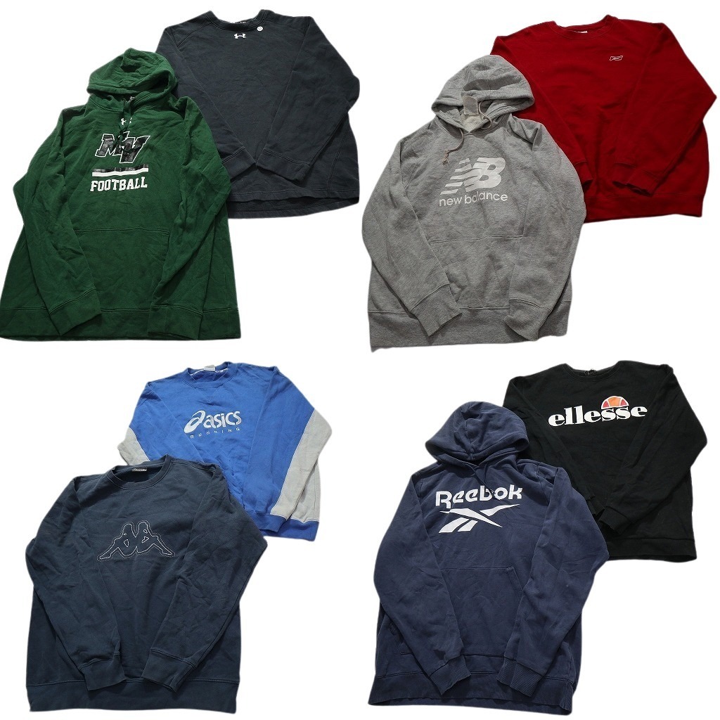 古着卸 まとめ売り スポーツブランドMIX スウェット 8枚セット (メンズ XL ) ニューバランス アシックス リーボック 中古 古着 NC4237拍卖