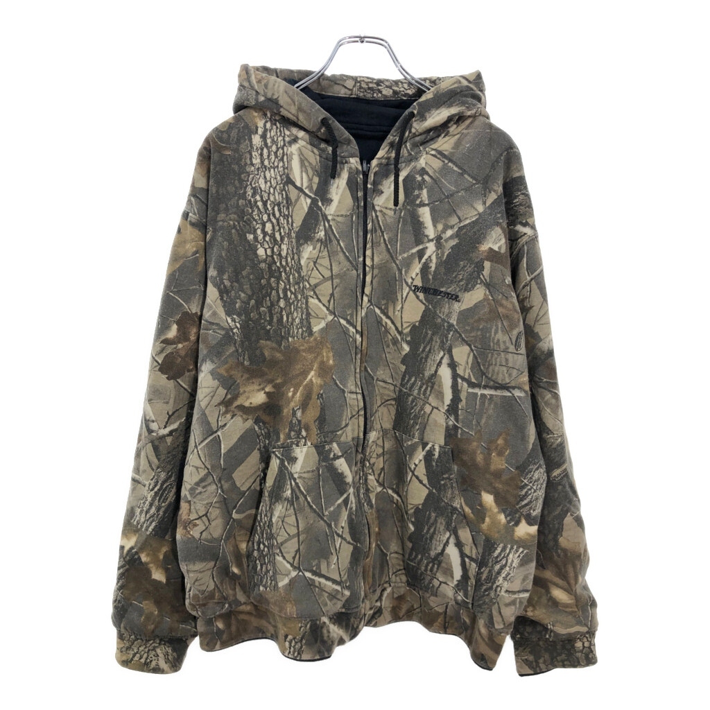 WINCHESTER リアルツリーカモ リバーシブル フルジップ スウェット パーカー アウトドア(メンズ XL)中古 古着 V6893拍卖