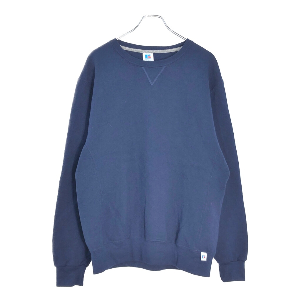 RUSSELL ATHLETIC ラッセル 無地 スウェット ネイビー(メンズ L)中古 古着 V6938拍卖